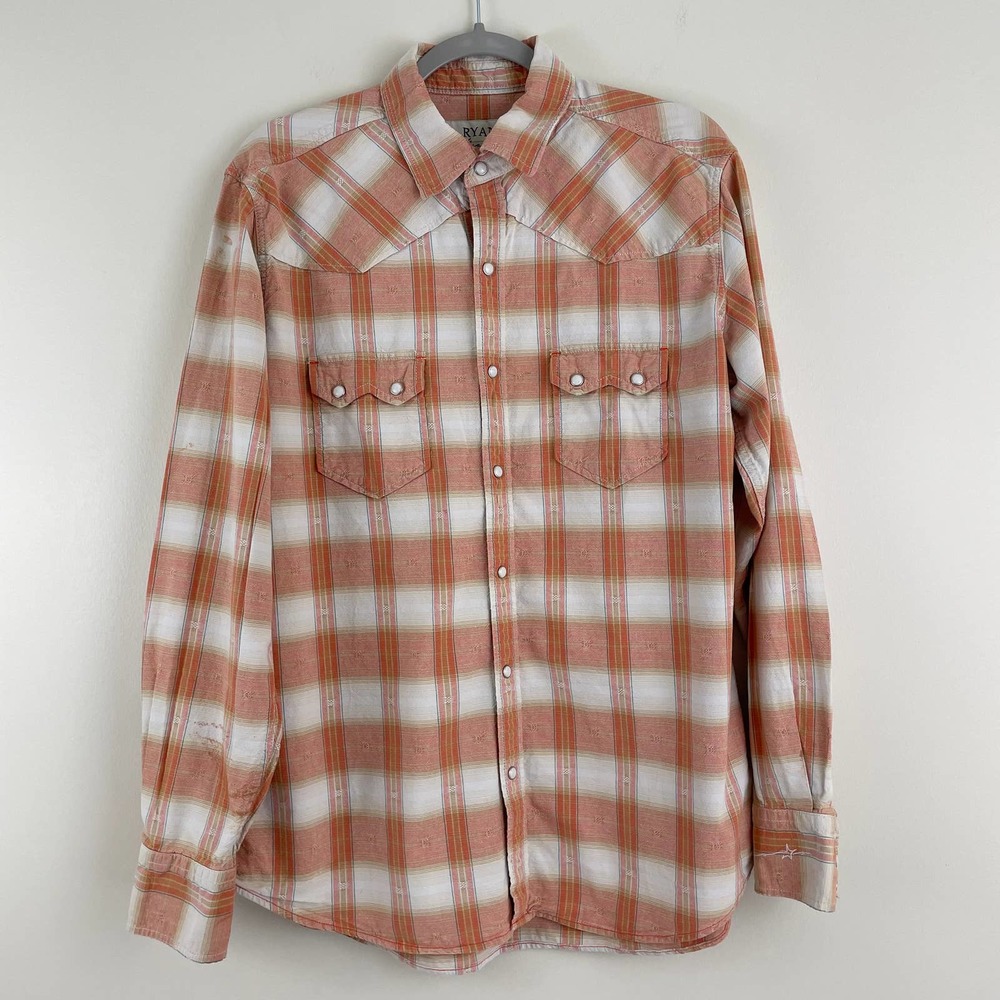Ryan Michael Western Shirt  Men's Sz Large 100% Cotton Stained Read Description